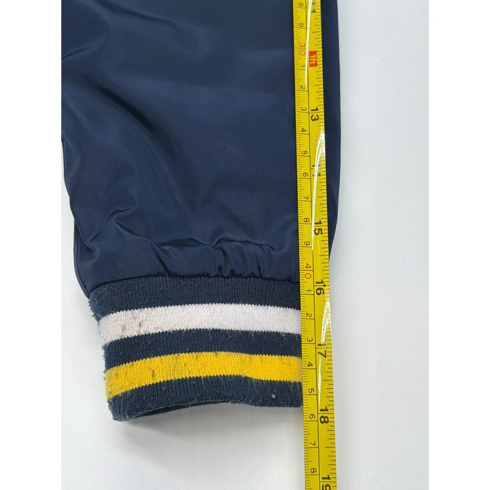 Pokemon‎ Pikachu Kids Varsity Bomber Jacket Navy Blue Snap Front Quilted Small